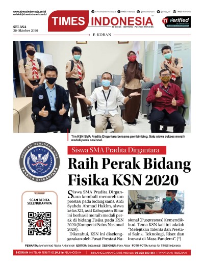 Edisi Selasa, 20 Oktober 2020: E-Koran, Bacaan Positif Masyarakat 5.0
