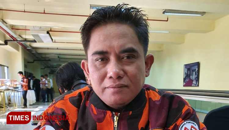 Ketua Pemuda Pancasila Kabupaten Bondowoso A Mansur. (FOTO: Moh Bahri/TIMES Indonesia)