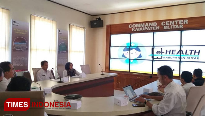 Rapat Koordinasi perumusan konsep e-health bertempat di Command Center Kabupaten Blitar, Rabu (27/02/2019). (Foto: dok. Kominfo Kab Blitar)