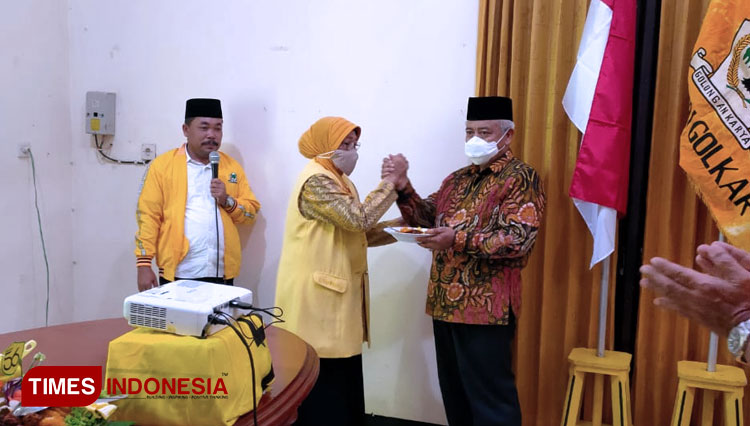 Calon bupati Malang, HM Sanusi saat menghadiri tsakuran HUT ke 56 Partai Golkar Kabupaten Malang.(FOTO: IIPG for TIMES Indonesia)