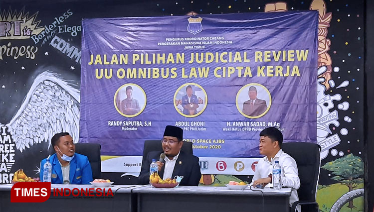 Anwar Sadad Dorong PMII Jatim Lakukan Jucial Review Omnibus Law UU Cipta Kerja