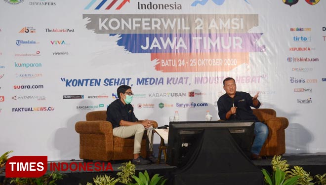 Suasana Seminar Nasional Konferwil 2 AMSI Jatim di Batu, Sabtu (24/10/2020). (Foto: Adhitya/TIMES Indonesia)
