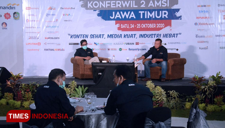 Suasana Konferwil AMSI Jatim di Kota Batu, Sabtu (24/10/2020). (FOTO: Adhitya/TIMES Indonesia)