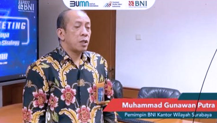 Pemimpin BNI Kanwil Surabaya, M. Gunawan Putra. (Foto: tangkap layar webinar AMSI)