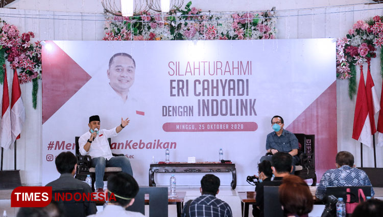 Calon Wali Kota Surabaya Eri Cahyadi dalam pertemuannya bersama Indolink. (FOTO: Eri Cahyadi for TIMES Indonesia)
