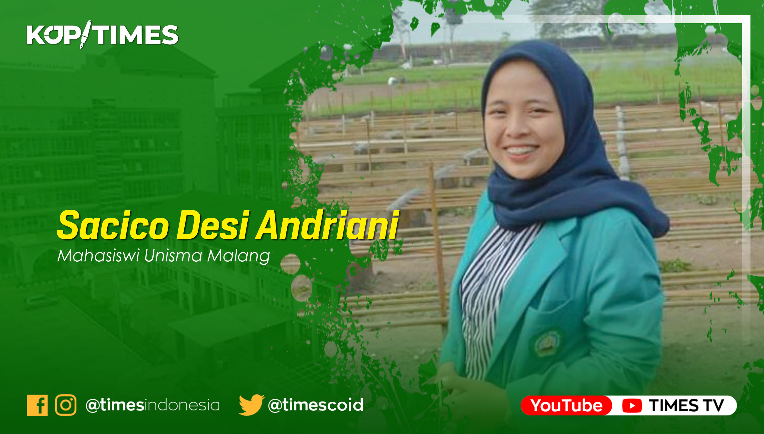 Sacico Desi Andriani, Mahasiswa Penerima Beasiswa Sarjana Muamalat Universitas Islam Malang (UNISMA).