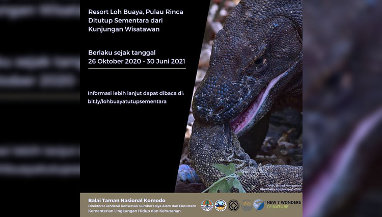 The Board of Komodo National Park posted an announcement to close Loh Buaya Resort temporarily. (Photo: Facebook official of the Board of Komodo National Park)