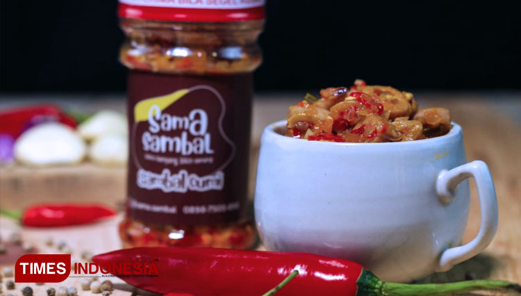 Salah satu varian produk Sama Sambal, sambal cumi pedas sopan. (FOTO: Sama Sambal for Times Indonesia)
