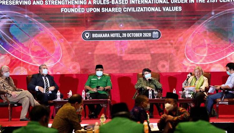 Suasana seminar internasional yang diadakan Badan Pembinaan Ideologi Pancasila (BPIP) dan PP GP Ansor. (foto: GP Ansor for TIMES Indonesia)