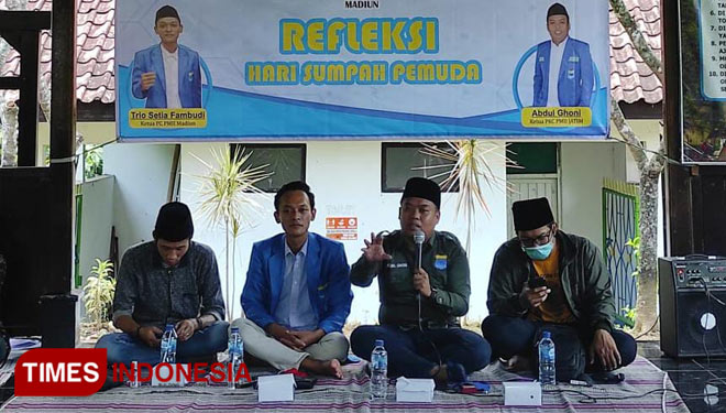 Refleksi hari sumpah pemuda yang dilaksanakan di Monumen Kresek Madiun. (FOTO: Aditya Candra/TIMES Indonesia)