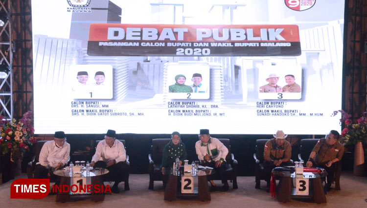 Jalannya debat Pilbup Malang di DPRD Kabupaten Malang. (Foto: Aditya Hendra/TIMES Indonesia)