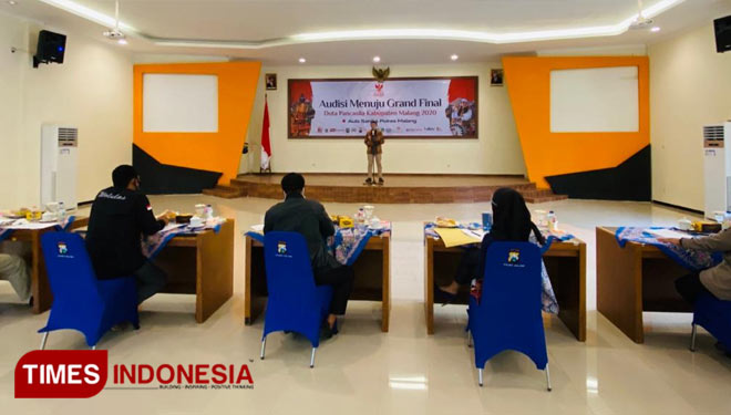 Proses penyeleksian peserta 50 besar Duta Pancasila Kabupaten Malang 2020. (Foto: Dok. TIMES Indonesia)