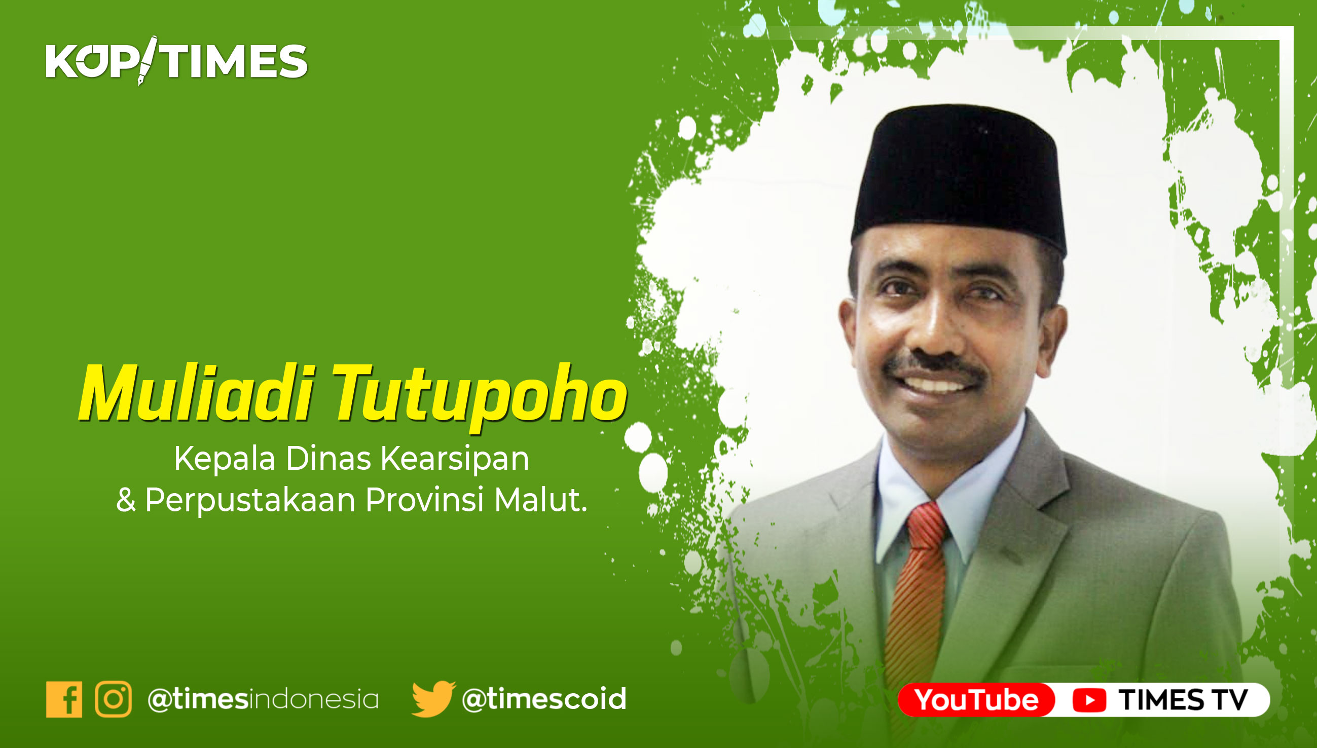 Muliadi Tutupoho, Kepala Dinas Kearsipan & Perpustakaan Provinsi Malut.