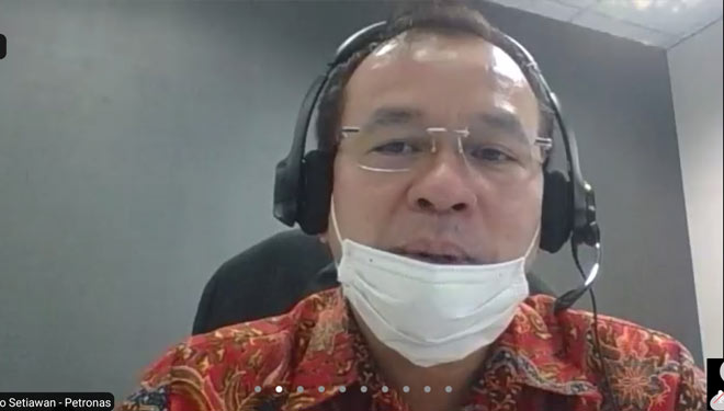 Senior Manager Corporate Affairs & Administration Petronas Carigali Indonesia, Andiono Setiawan, Selasa (10/11/2020).(Tangkapan Layar)