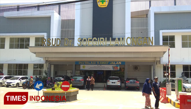 Halaman depan RSUD dr. Soegiri Lamongan. (FOTO: MFA Rohmatillah/ TIMES Indonesia)