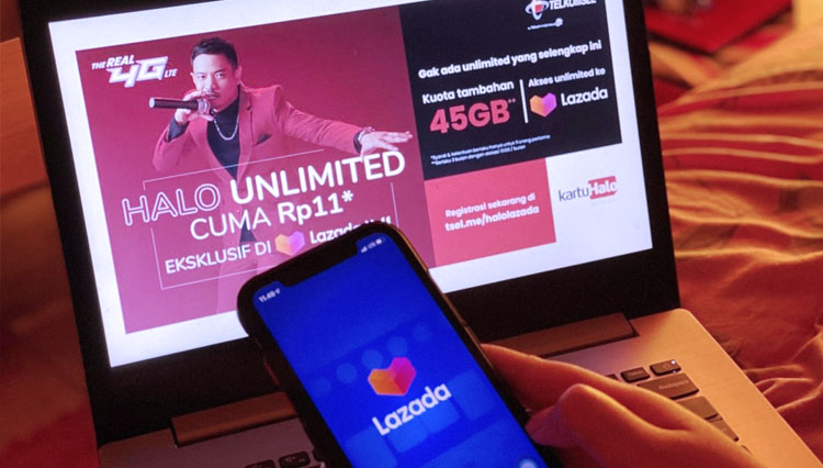 Kolaborasi Telkomsel dengan Lazada. (Foto: Dok. Lazada)