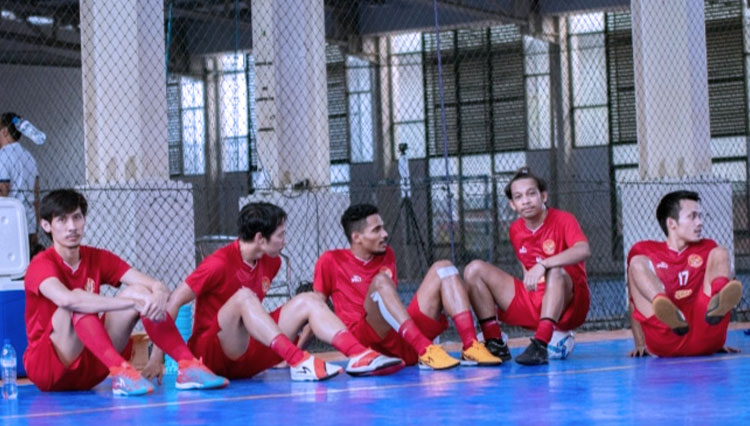 Timnas Futsal Indonesia dalam latihan intensif
