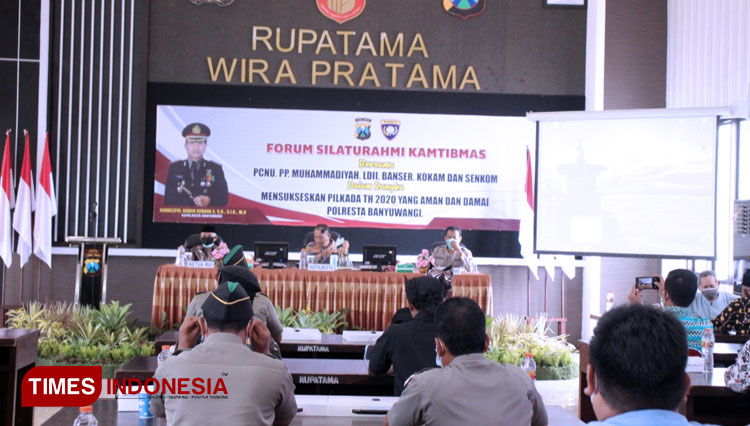 Silaturahmi Kamtibmas Polresta Banyuwangi dengan ormas keagamaan. (FOTO: Agung Sedana/TIMES Indonesia)