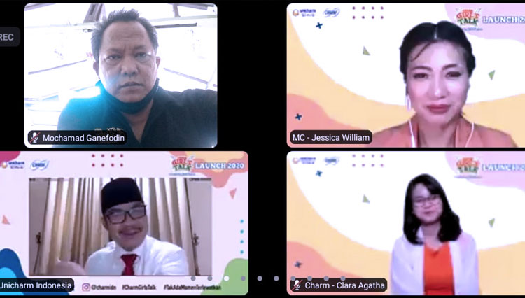 Para ahli memaparkan tren menarche dalam peluncuran virtual website Charm Girls’ Talk, Kamis (12/11/2020). (FOTO: Tangkapan Layar)