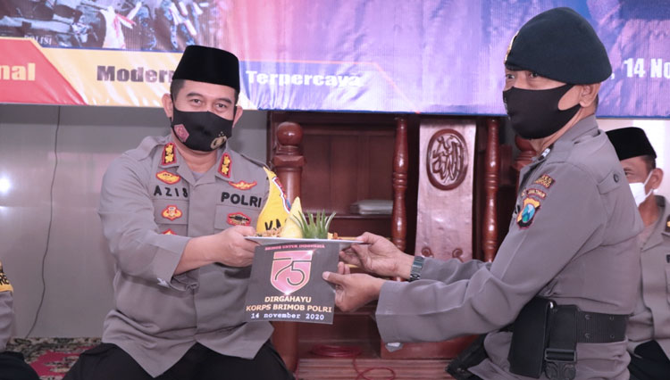 Kapolres Ponorogo AKBP Mochamad Nur Azis hadiri tasyakuran HUT Brimob ke-75. (Foto: Humas Polres/TIMES Indonesia) 