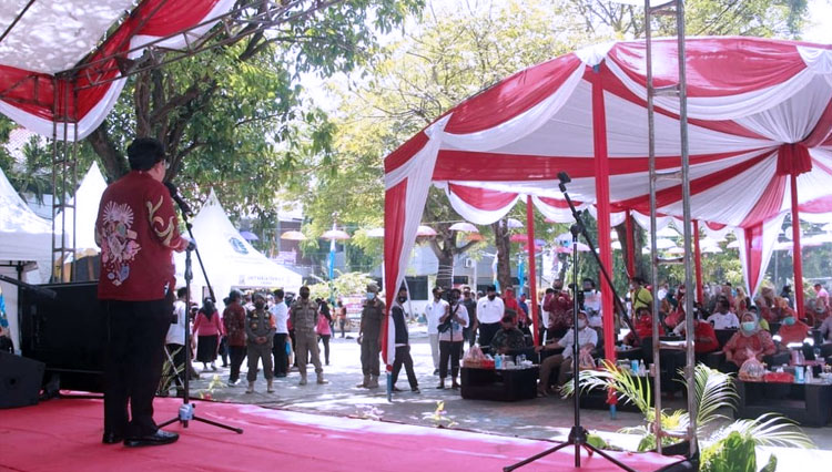 Perayaan HUT ke-19 Kabupaten Kepulauan Seribu di Plaza Kabupaten, Pulau Pramuka pada Sabtu (14/11/2020). (FOTO: Kominfotik Kepulauan Seribu) 