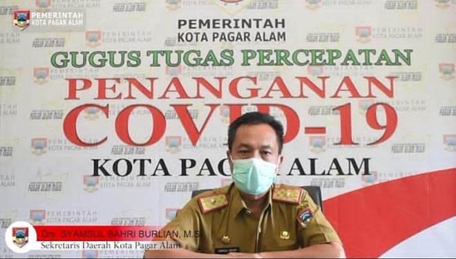 Juru Bicara Satgas Penanganan Covid-19 Kota Pagaralam Drs Samsul Bahri Burlian MSi (Foto : Asnadi/Times Indonesia)