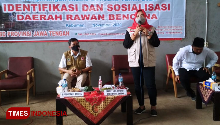 Sosialisasi Kebencanaan dan Protokol Kesehatan DPR dan BPBD Provinsi Jawa Tengah di Kebumen. (FOTO: Muchlas Hamidi/TIMES Indonesia)