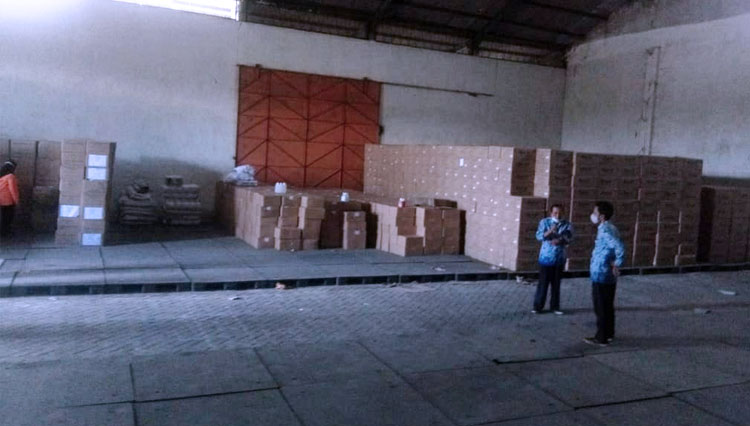 Sebagian logistik untuk Pilbup Lamongan yang sudah berada di Gudang KPU Lamongan. (FOTO: KPU Lamongan for TIMES Indonesia)