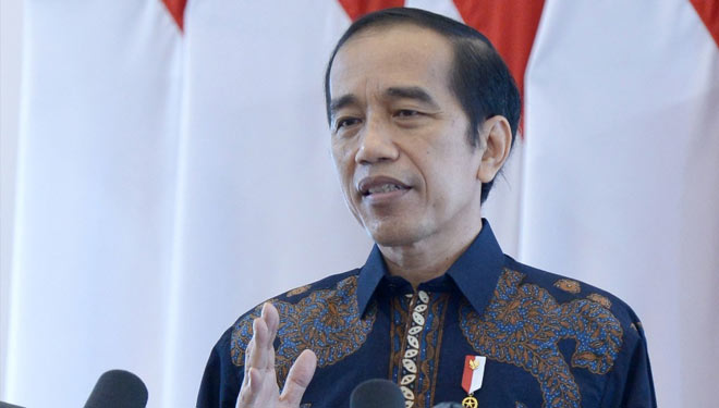 Presiden Jokowi saat membuka Rakornas PBJP secara virtual di Istana Kepresidenan Bogor pada Rabu (18/11). (Foto: BPMI Setpres) 