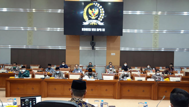 Situasi rapat kerja bersama Kemenag dengan Komisi VIII DPRI di Jakarta, Rabu (18/11). (Foto: Dokumentasi Kemenag) 