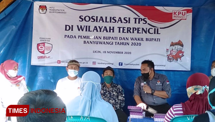 Sosialisasi KPU Banyuwangi di TPS terpencil. (FOTO: Agung Sedana/TIMES Indonesia)