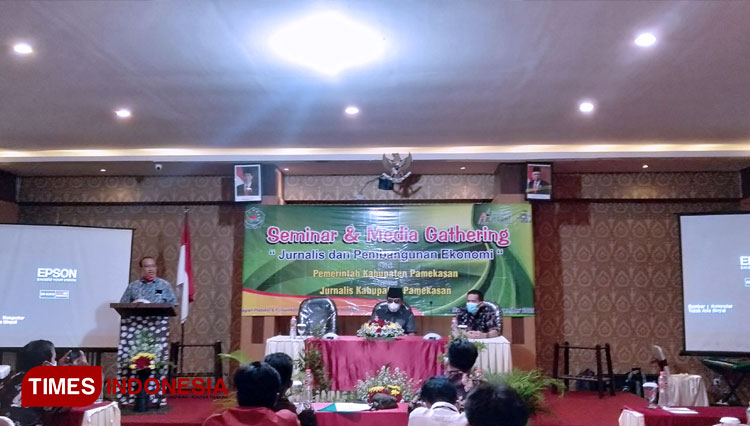 Suasan acara seminar dan media gathering bersama wartawan di Hotel Spencer Green Kota Batu, Kabupaten Malang. (FOTO: Akhmad Syafi'i/TIMES Indonesia)