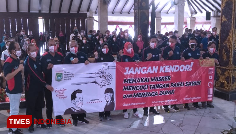 Kampanye 3M saat peringatan HKN ke 56. (Foto: Binar Gumilang/TIMES Indonesia)