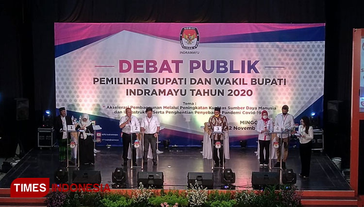Suasana debat kandidat Pilkada Indramayu. (Foto: Muhamad Jupri/TIMES Indonesia)