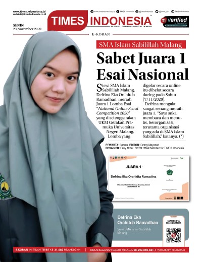 Edisi Senin, 23 November 2020: E-Koran, Bacaan Positif Masyarakat 5.0