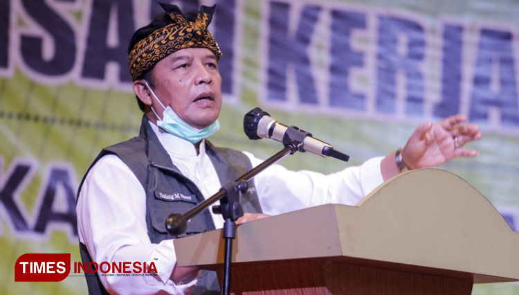 Bupati Bandung Dadang M Naser saat Sosialisasi Kerjasama Desa di Soreang, Selasa (24/11/20).(Foto: Humas Pemkab for TIMES Indonesia)