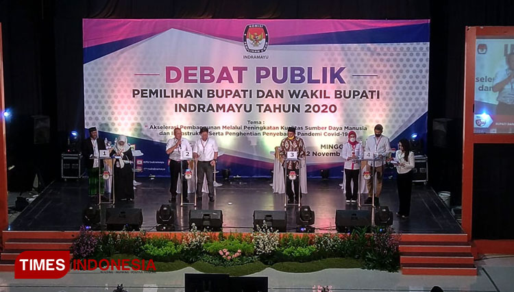 Suasana debat kandidat Pilkada Indramayu.(Foto: Muhamad Jupri/TIMES Indonesia)