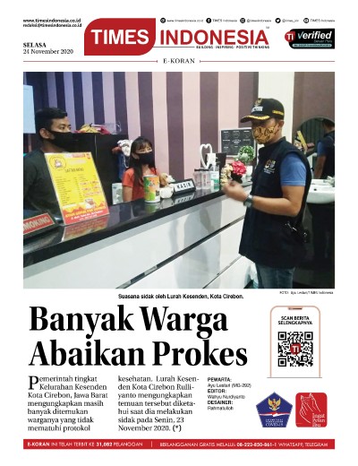 Edisi Selasa, 24 November 2020: E-Koran, Bacaan Positif Masyarakat 5.0 