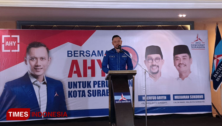 Ketua Umum Partai Demokrat, Agus Harimurti Yudhoyono. (FOTO: Khusnul Hasana/TIMES Indonesia)
