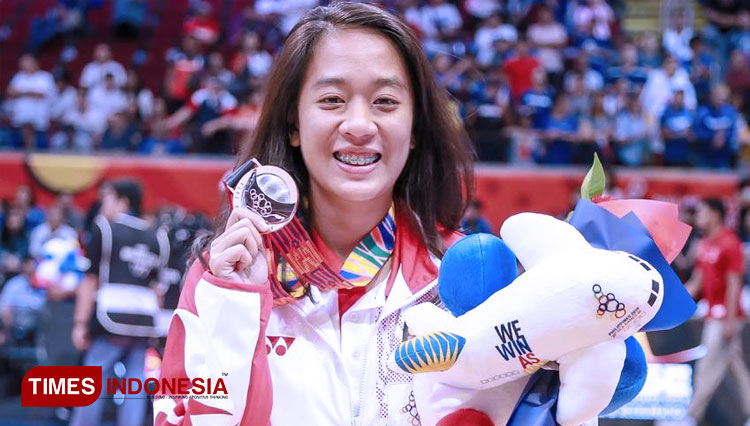 Annisa Widyarni saat meraih medali perunggu di SEA Games 2019. (FOTO: Dok. Pribadi for TIMES Indonesia)