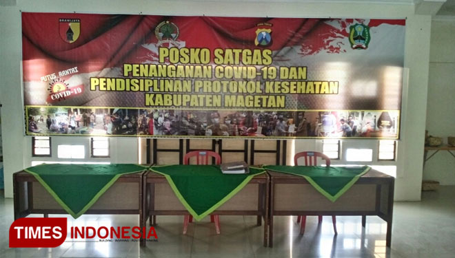 Posko satgas Covid-19 Magetan. (Foto: M Kilat Adinugroho/TIMES Indonesia) 