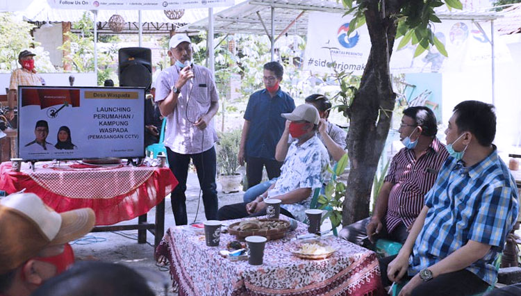Peluncuran Kampung Waspada di Pondok Jati Sidoarjo, Sabtu (5/12/2020). (Foto: Lely Yuana/TIMES Indonesia)