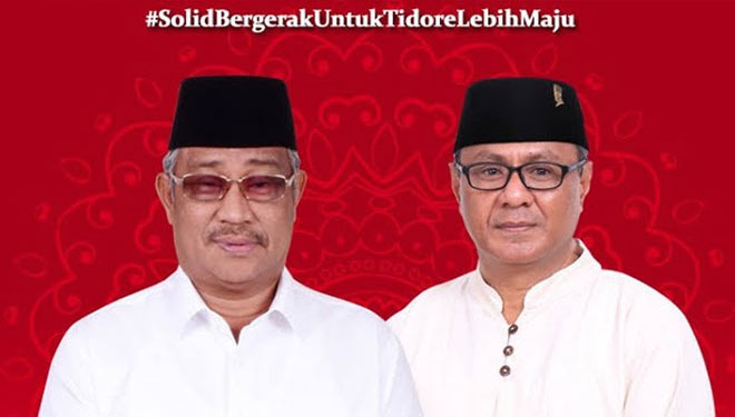 Paslon Petahana Wali Kota dan Wakil Wali Kota Tidore Kepulauan Capt Ali Ibrahim-Muhammad Senen. (Foto: dok tim AMAN )
