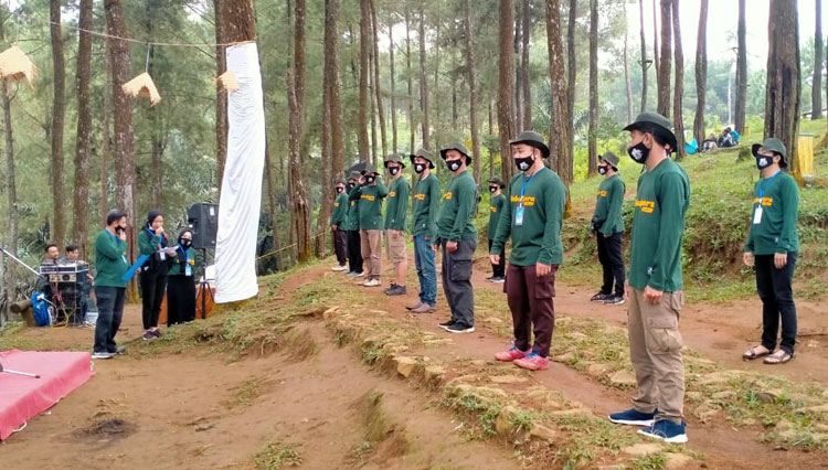 Organisasi Kepemudaan (OKP) sedang melakukakan upacara pembukaan di Kegiatan Jambore 2020. (Foto: Disbudpora Kabupaten Ciamis)