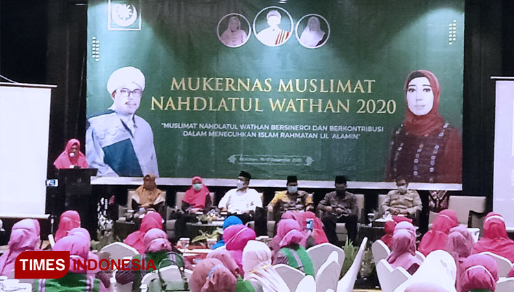 Suasana Musyawarah Kerja Nasional (Mukernas) Muslimat Nahdlatul Wathan (NW) tahun 2020. (FOTO: Anugrah Dany/TIMES Indonesia)