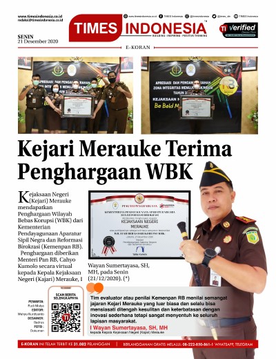 Edisi Senin, 21 Desember 2020: E-Koran, Bacaan Positif Masyarakat 5.0 