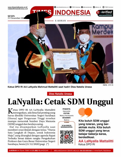 Edisi Senin, 21 Desember 2020: E-Koran, Bacaan Positif Masyarakat 5.0 