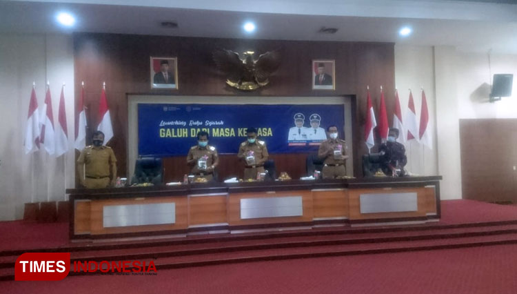 Acara peluncuran Buku Sejarah Kerajaan Galuh di Aula Setda Kabupaten Ciamis (Foto: Natasya/TIMES Indonesia)