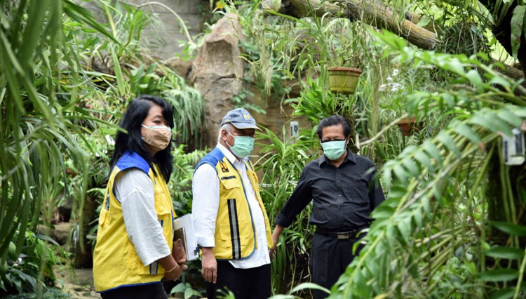 Menteri PUPR RI Basuki Hadimuljono saat mengunjungi Penataan Bangunan Kawasan Taman Anggrek Kebun Raya Bogor, Selasa (29/12/2020) (FOTO: Biro Komunikasi Publik Kementerian PUPR RI)