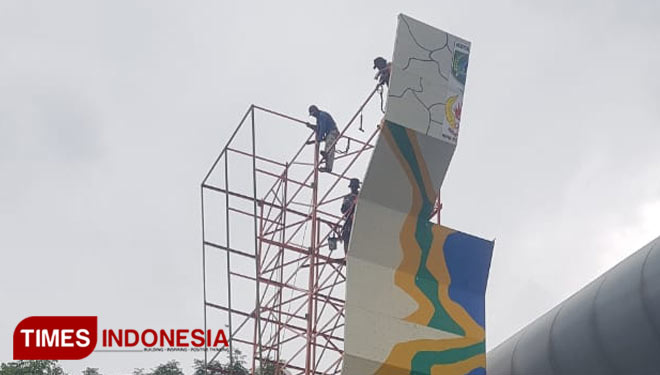 Wall Climbing yang dibangunkan KONI Kota Batu untuk atlet panjat tebing Kota Batu. (Muhammad Dhani Rahman/TIMESINDONESIA)
